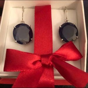 22Cts blue sapphire earrings with 14KT white gold